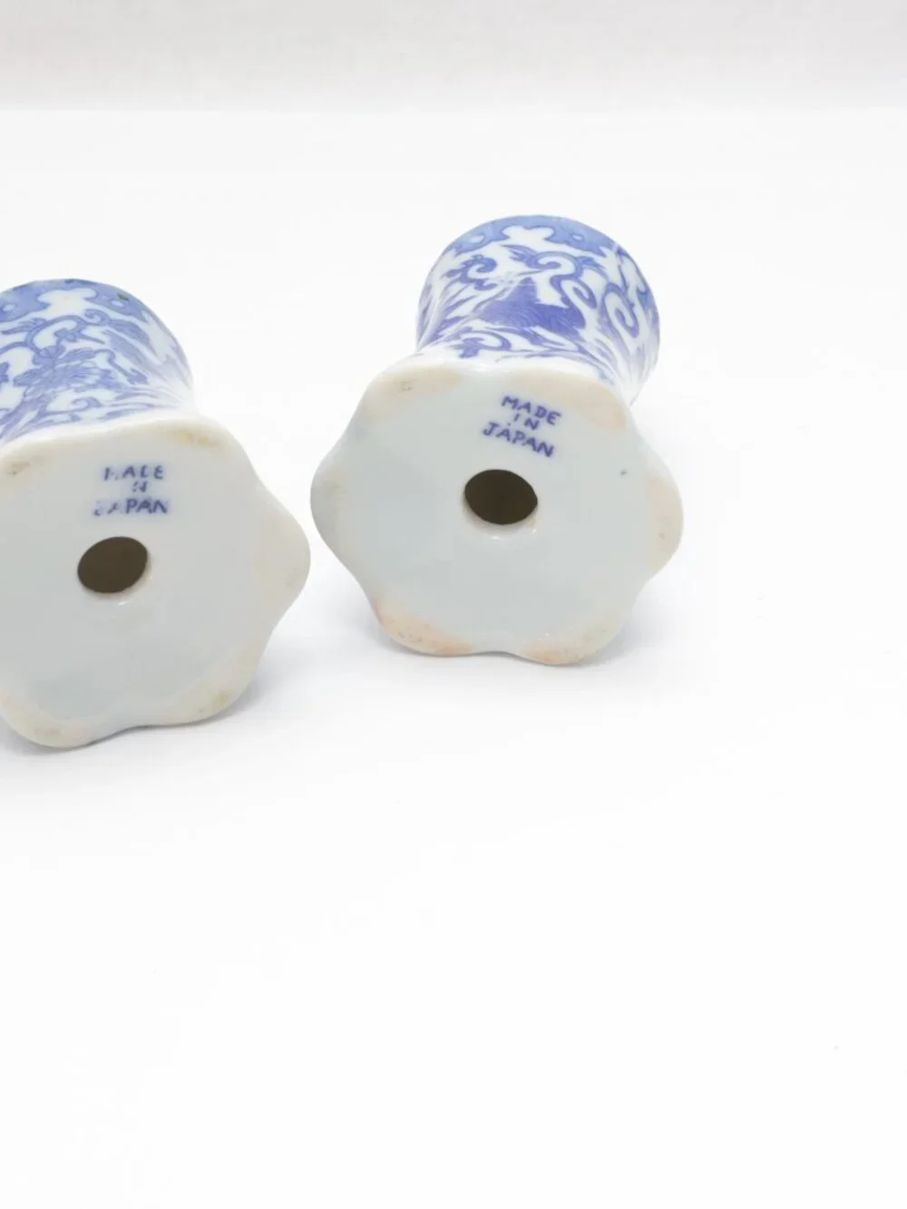 Phoenix Blue On White Salt And Pepper Shakers Made In Japan